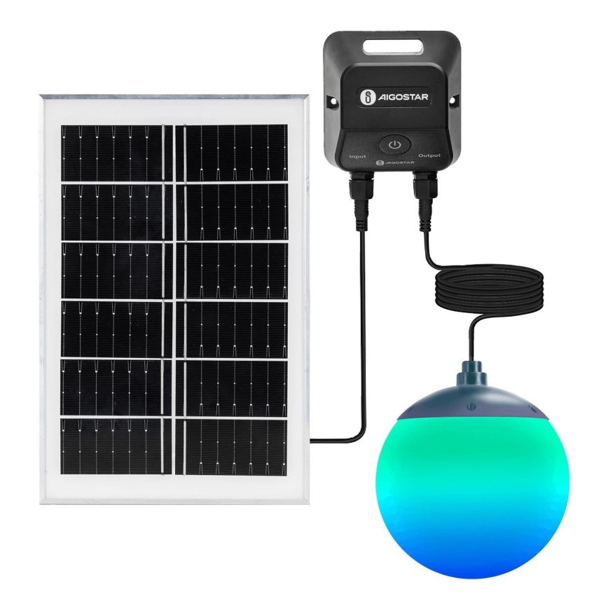 Aigostar - LED RGB Hämardatav päikesepaneeliga lühter MESH LED/20W/3,7V 4000 mAh 2700K-6500K IP65 d. 15 cm