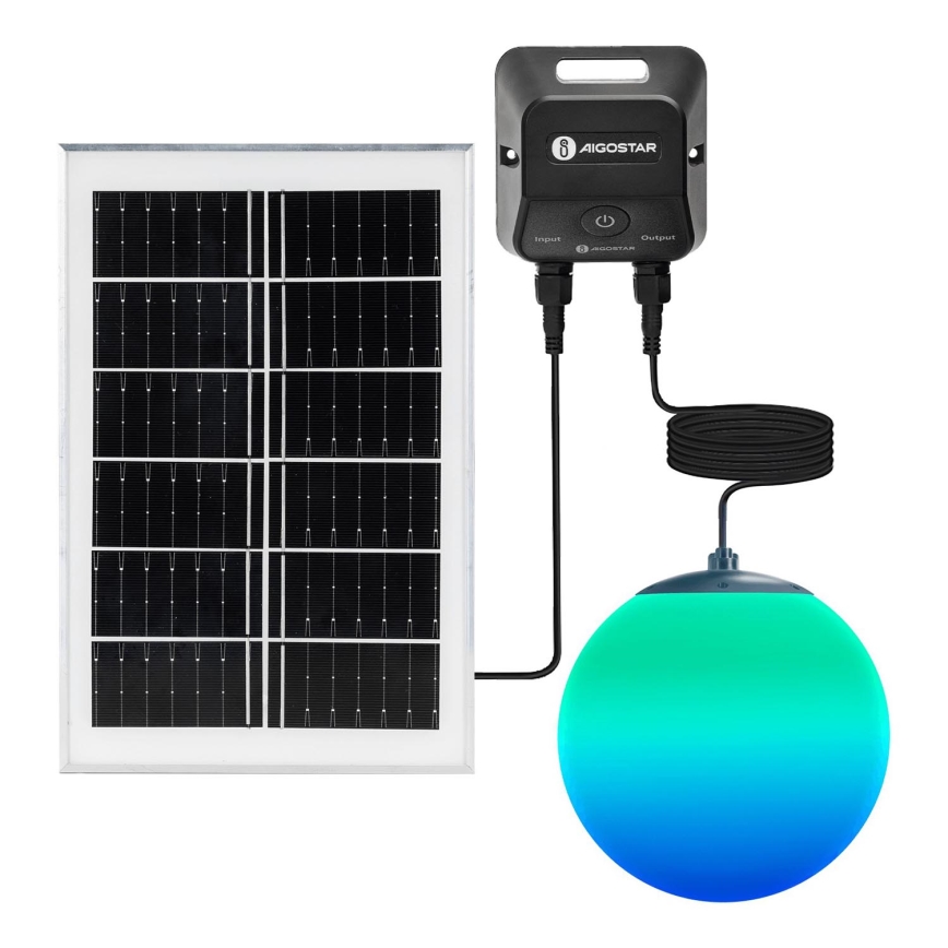 Aigostar - LED RGB Hämardatav päikesepaneeliga lühter MESH LED/20W/3,7V 4000 mAh 2700K-6500K IP65 d. 20 cm