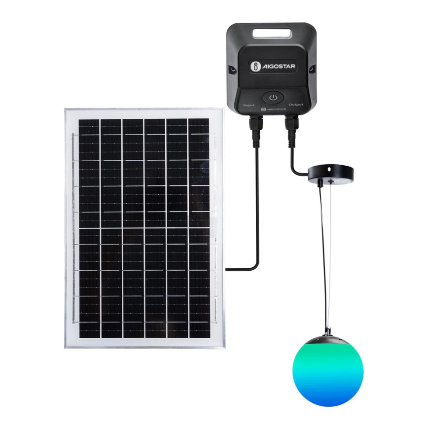 Aigostar - LED RGB Hämardatav päikesepaneeliga lühter MESH LED/35W/3,7V 8000 mAh 2700K-6500K IP65 d. 50 cm