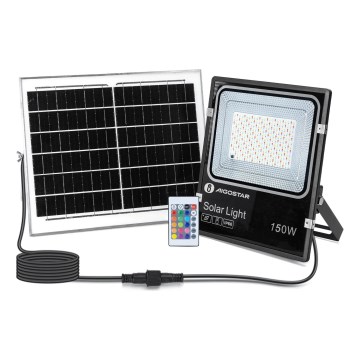 Aigostar - LED RGB Hämardatav päikesepaneeliga prožektor LED/150W/3,2V IP66 + kaugjuhtimispult