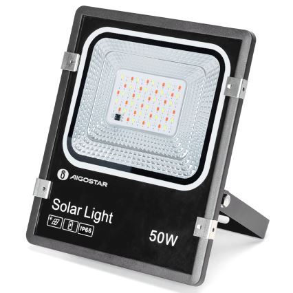 Aigostar - LED RGB Hämardatav päikesepaneeliga prožektor LED/50W/3,2V IP66 4000 mAh + kaugjuhtimispult