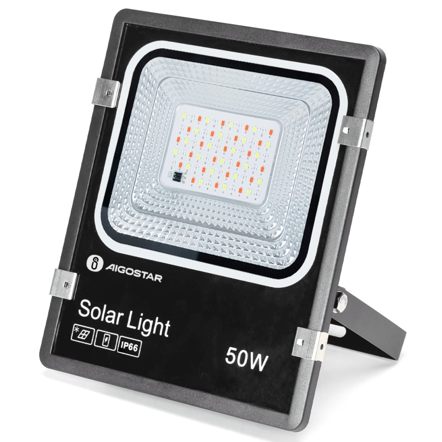 Aigostar - LED RGB Hämardatav päikesepaneeliga prožektor LED/50W/3,2V IP66 4000 mAh + kaugjuhtimispult