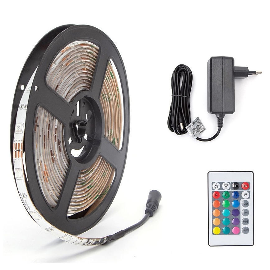 Aigostar - LED RGB Hämardatav riba 5m LED/24W/12/230V IP65 + pult
