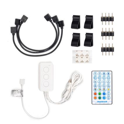 Aigostar - LED RGB Nutikas Hämardatav valgusriba 4x0,5m LED/4,5W/5V Wi-Fi + kaugjuhtimispult