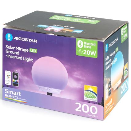 Aigostar - LED RGB hämardatav välisvalgusti MESH LED/20W/3,7V 4000mAh 2700-6500K IP65 läbimõõt 20 cm