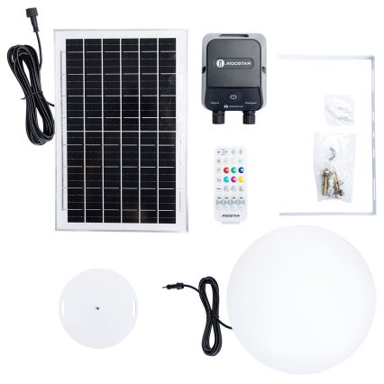 Aigostar - MESH-LED RGBW hämardatav välisvalgusti 35W, 3,7V, 4000mAh, 2700–6500K, IP65, läbimõõt 30 cm + kaugjuhtimispult