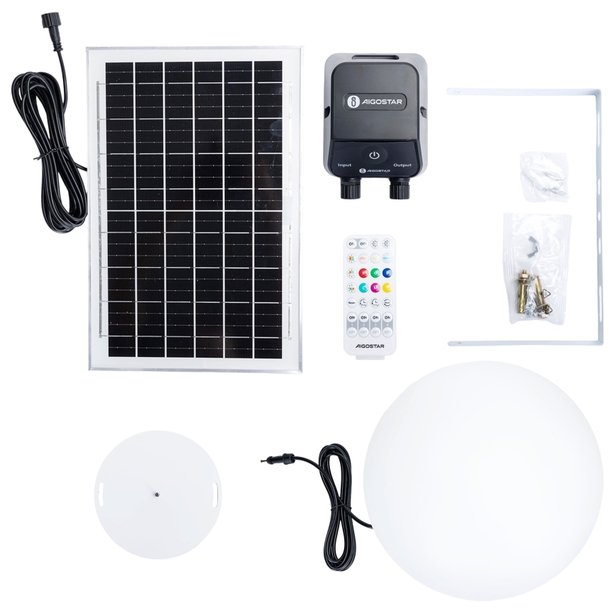 Aigostar - MESH-LED RGBW hämardatav välisvalgusti 35W, 3,7V, 4000mAh, 2700–6500K, IP65, läbimõõt 30 cm + kaugjuhtimispult