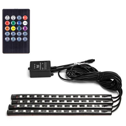 Aigostar - LED RGB hämardatavad valgusribad autole LED/4,5W/5V + kaugjuhtimispult