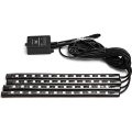 Aigostar - LED RGB hämardatavad valgusribad autole LED/4,5W/5V + kaugjuhtimispult