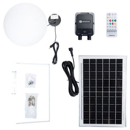 Aigostar - LED RGB Hämardatav päikesepaneeliga lühter MESH LED/5W/3,7V 8000 mAh 2700K-6500K IP65 d. 30 cm