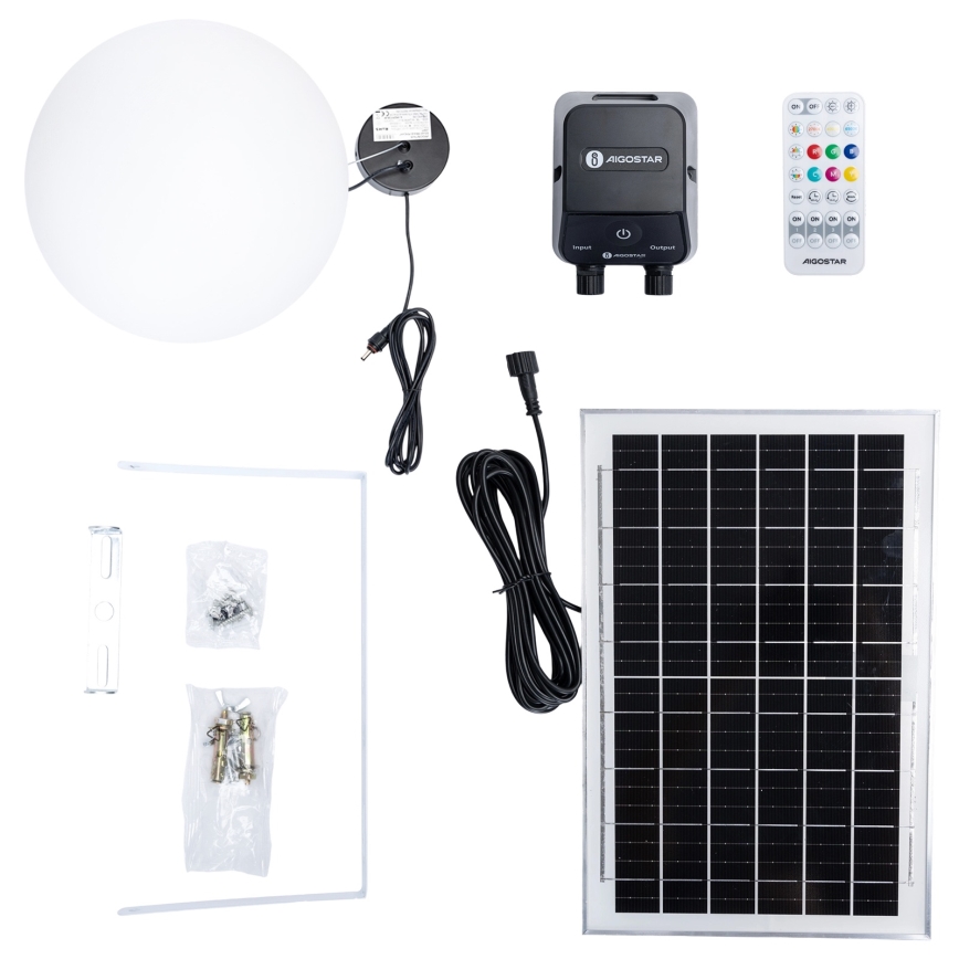 Aigostar - LED RGB Hämardatav päikesepaneeliga lühter MESH LED/5W/3,7V 8000 mAh 2700K-6500K IP65 d. 30 cm