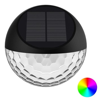 Aigostar - LED RGB Päikesepaneeliga seinavalgusti LED/2W/1,2V must IP44