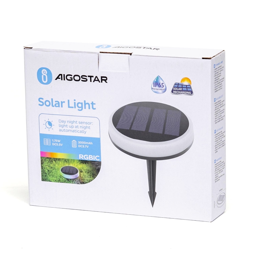 Aigostar - LED RGBIC Päikesepaneeliga valgusti LED/0,6W/3,7V IP65
