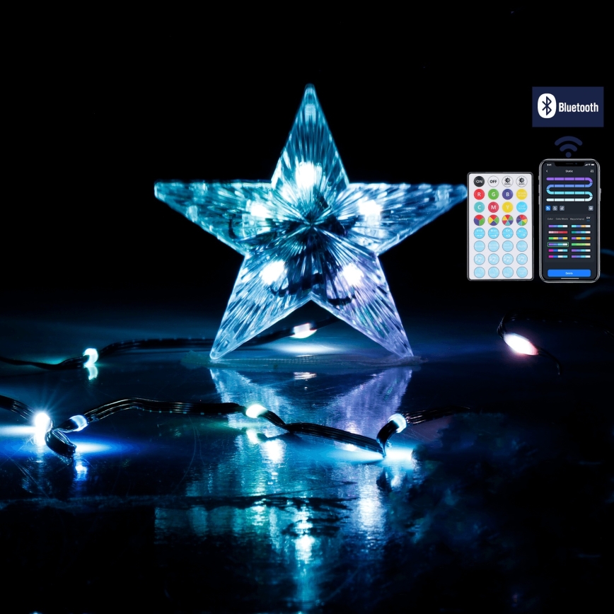 Aigostar - LED RGBICW Nutikas välisvalgusketi MESH 100xLED 10m IP44 + kaugjuhtimispult