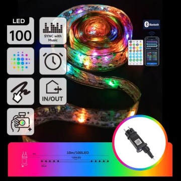 Aigostar - LED RGBICW väljas kasutamiseks mõeldud jõulutuled 100xLED 10 m IP44 + kaugjuhtimispult