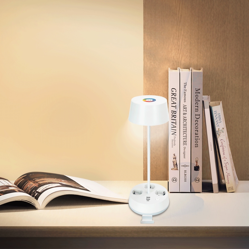 Aigostar - LED RGBW dimmerdatav lamp, mille pistikut ja USB LED/4.6W/230V 3000/4000/6500K valge