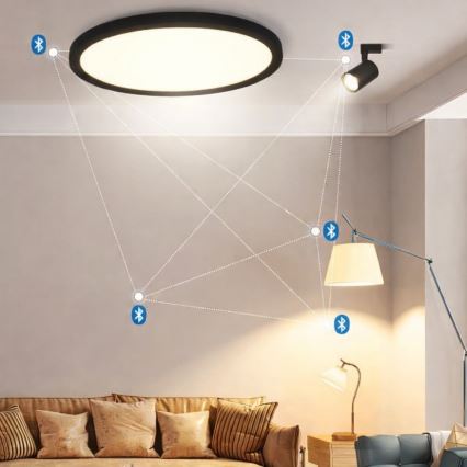 Aigostar - LED RGBW hämardatav laevalgusti MESH LED/36W/230V 3000-6500K must + kaugjuhtimispult