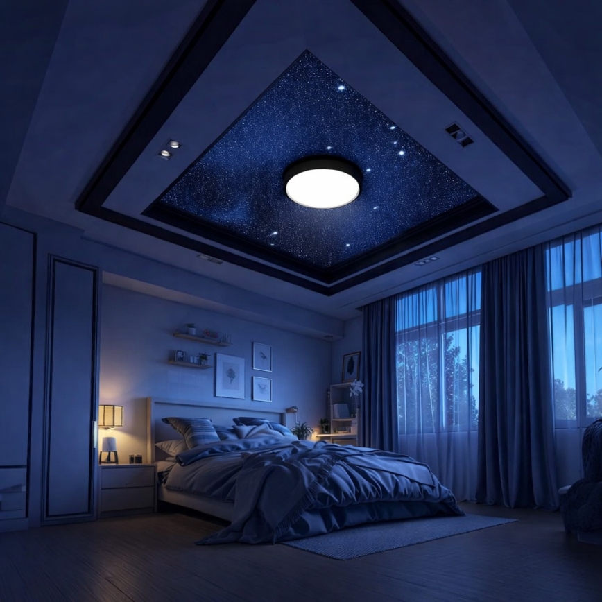 Aigostar - LED RGBW hämardatav laevalgusti MESH LED/36W/230V 3000-6500K must + kaugjuhtimispult