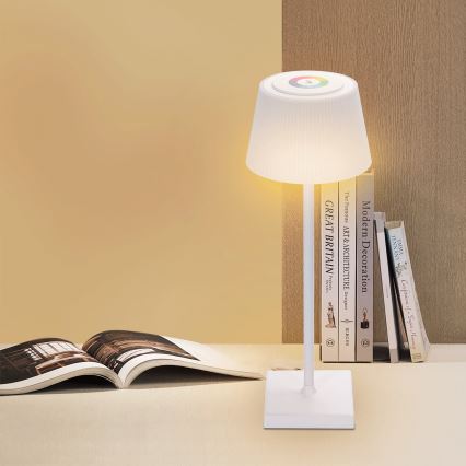 Aigostar - LED RGBW Väli hämardatav laetav laualamp LED/4W/5V 3600mAh valge IP54