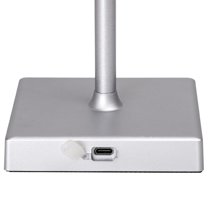 Aigostar - LED RGBW Väli hämardatav laetav laualamp LED/4W/5V 3600mAh valge/matt kroom IP54