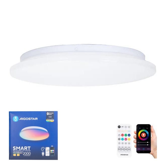 Aigostar - LED RGBW Hämardatav laevalgusti vannituppa MESH Nutikas LED/18W/230V 3000-6500K IP44 + kaugjuhtimispult