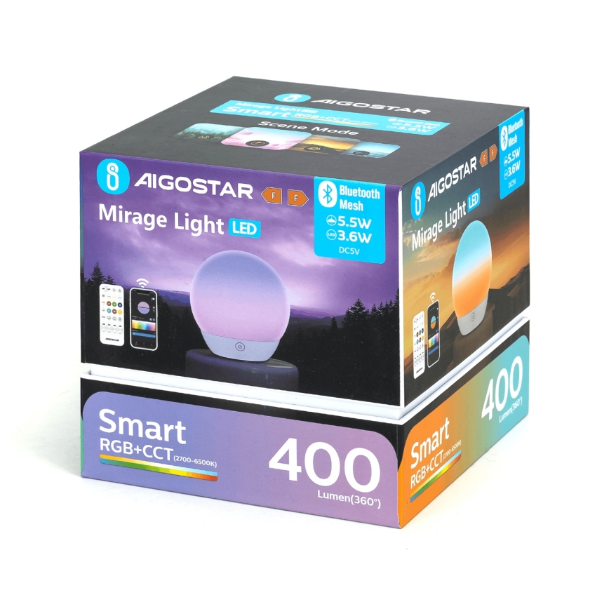 Aigostar - LED RGBW Hämardatav laualamp LED/5,5W/5V Wi-Fi + kaugjuhtimispult