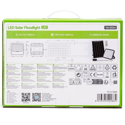 Aigostar - LED RGBW Hämardatav päikesepaneeliga prožektor LED/100W/3,4V IP66 + kaugjuhtimispult