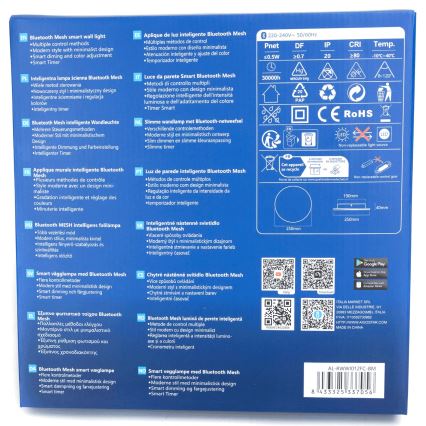 Aigostar - LED RGBW Hämardatav seinavalgusti MESH Nutikas LED/12W/230V 2700-6500K must + kaugjuhtimispult