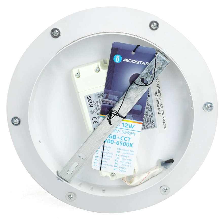 Aigostar - LED RGBW Hämardatav seinavalgusti MESH Nutikas LED/12W/230V 2700-6500K valge + kaugjuhtimispult