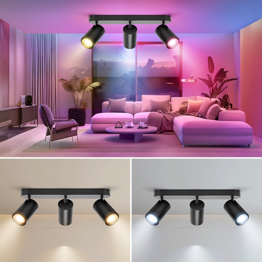 Aigostar - LED RGBW hämardatav punktvalgusti MESH 3xLED/4,9W/230V 2700-6500K valge + kaugjuhtimispult