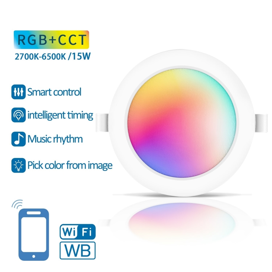 Aigostar - LED RGBW Hämardatav süvistatav valgusti LED/15W/230V 2700-6500K d. 17,5 cm Wi-Fi