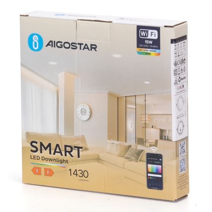 Aigostar - LED RGBW Hämardatav süvistatav valgusti LED/15W/230V 2700-6500K d. 17,5 cm Wi-Fi