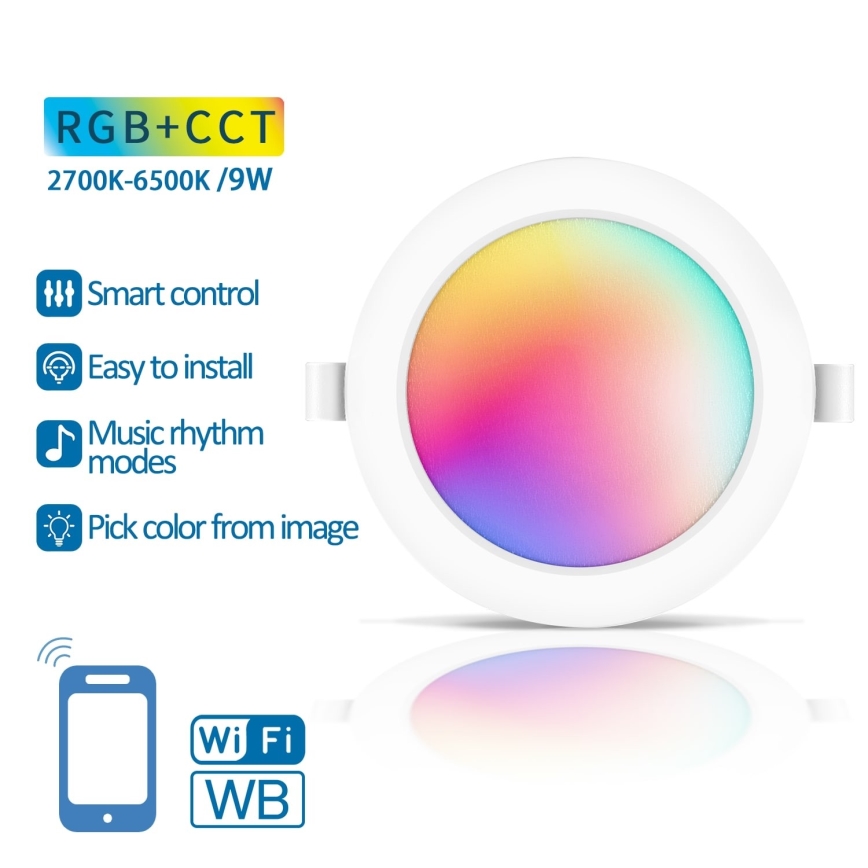 Aigostar - LED RGBW Hämardatav süvistatav valgusti LED/9W/230V 2700-6500K d. 14,5 cm Wi-Fi