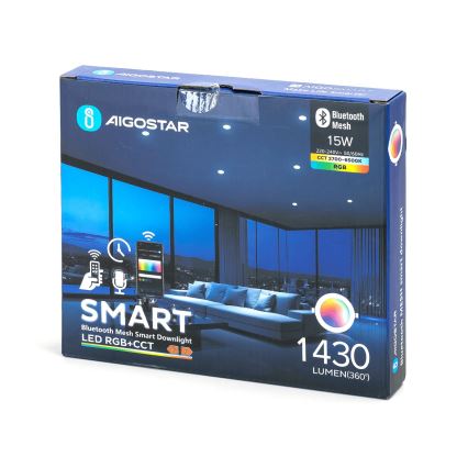 Aigostar - LED RGBW Hämardatav süvistatav valgusti MESH LED/15W/230V 2700-6500K d. 17 cm