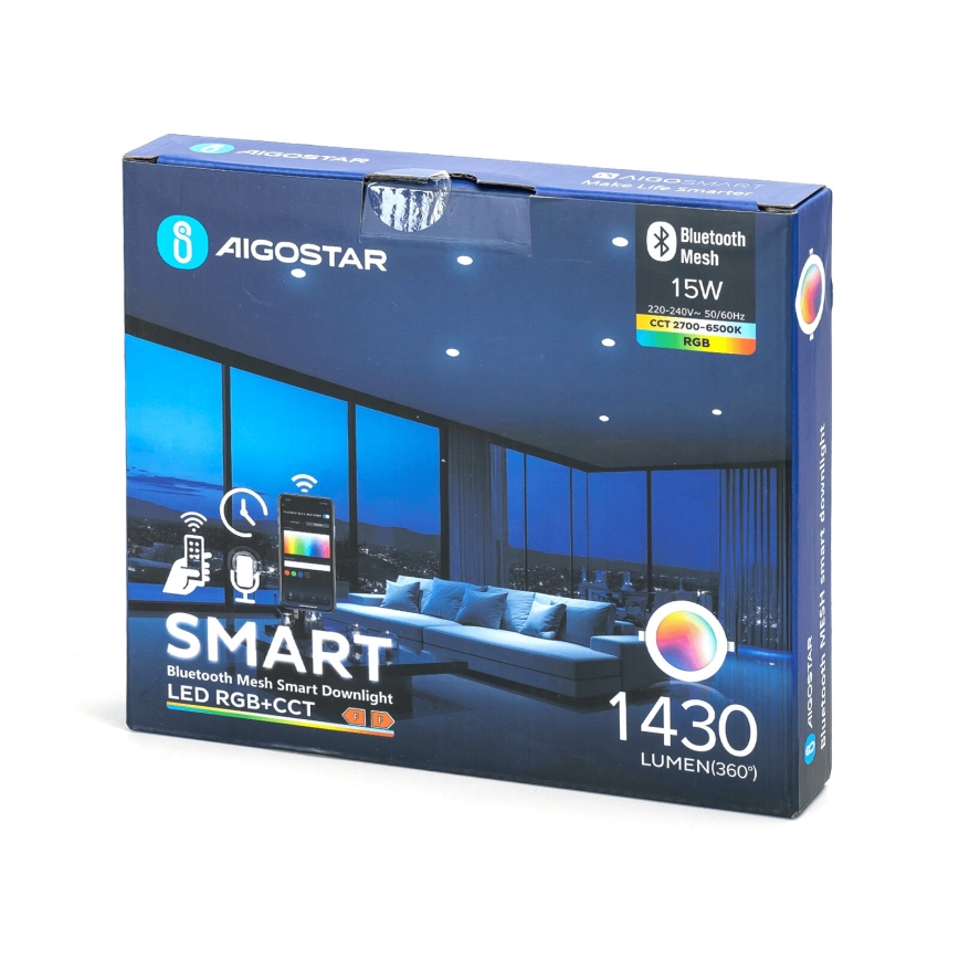 Aigostar - LED RGBW Hämardatav süvistatav valgusti MESH LED/15W/230V 2700-6500K d. 17 cm