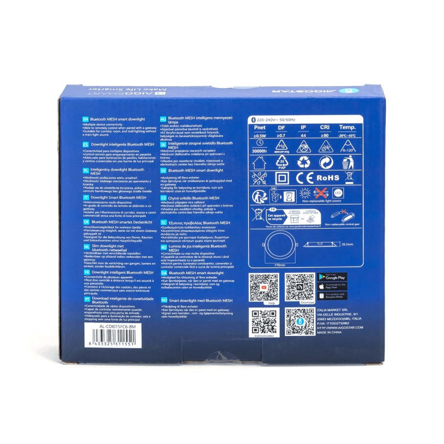 Aigostar - LED RGBW Hämardatav süvistatav valgusti MESH LED/15W/230V 2700-6500K d. 17 cm