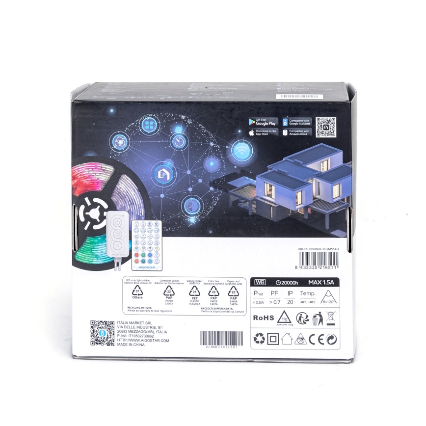 Aigostar - LED RGBW Hämardatav valgusriba LED/18W/12V 2x5 m Wi-Fi