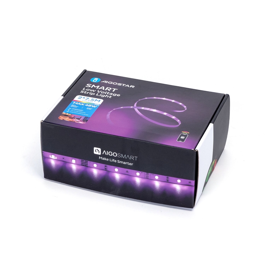 Aigostar - LED RGBW Hämardatav valgusriba LED/48W/12V 2x7,5 m Wi-Fi