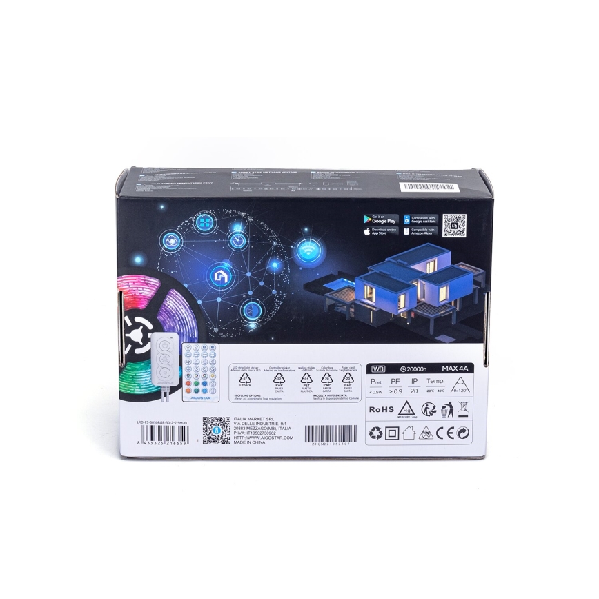 Aigostar - LED RGBW Hämardatav valgusriba LED/48W/12V 2x7,5 m Wi-Fi