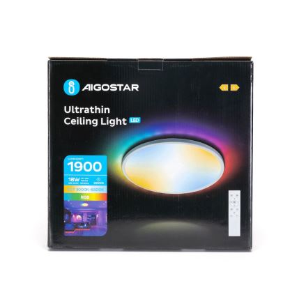 Aigostar - LED RGBW Hämardatav laevalgusti vannituppa LED/18W/230V 3000-6500K d. 30 cm IP44 + kaugjuhtimispult