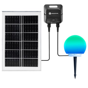 Aigostar - LED RGBW hämardatav välisvalgusti MESH LED/20W/3,7V 4000mAh 2700-6500K IP65 läbimõõt 15 cm + kaugjuhtimispult