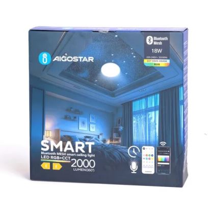 Aigostar - LED RGBW Hämardatav laevalgusti vannituppa MESH Nutikas LED/18W/230V 3000-6500K IP44 + kaugjuhtimispult