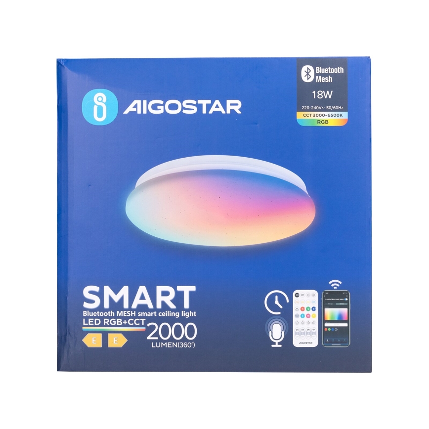 Aigostar - LED RGBW Hämardatav laevalgusti vannituppa MESH Nutikas LED/18W/230V 3000-6500K IP44 + kaugjuhtimispult