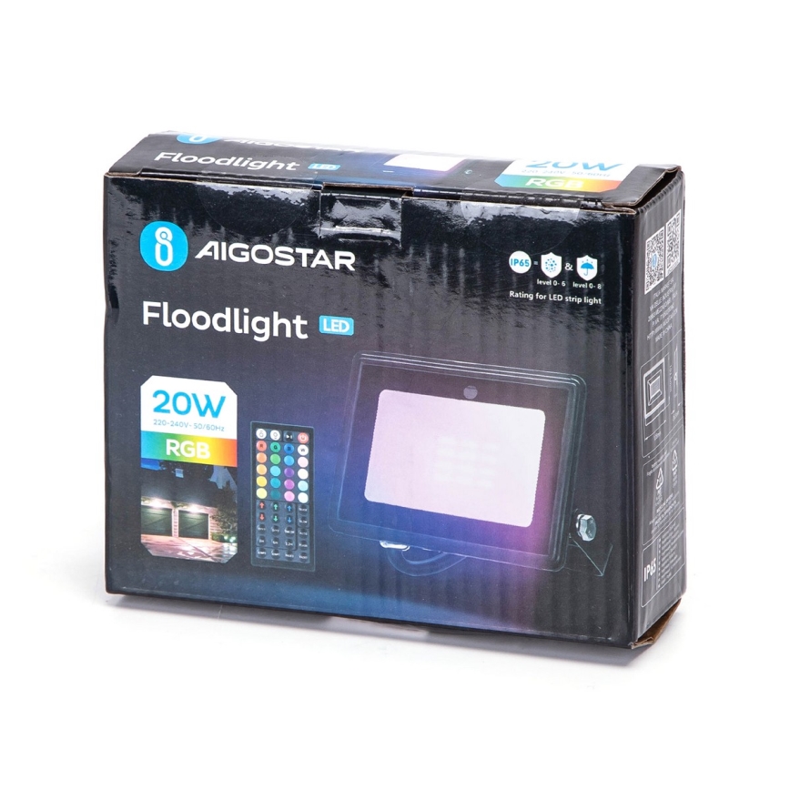 Aigostar - LED RGBW hämardatav reflektor LED/20W/230V IP65 + kaugjuhtimispult