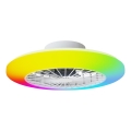 Aigostar - LED RGBW reguleeritav laelamp ventilaatoriga LED/40W/230V 2700-6500K läbimõõt 48,5 cm valge + kaugjuhtimispult