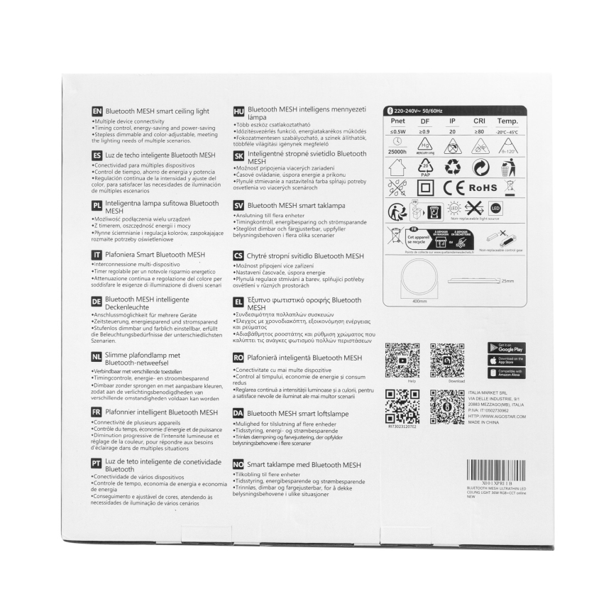 Aigostar - LED RGBW reguleeritav laevalgusti MESH LED/36W/230V 3000-6500K valge + kaugjuhtimispult