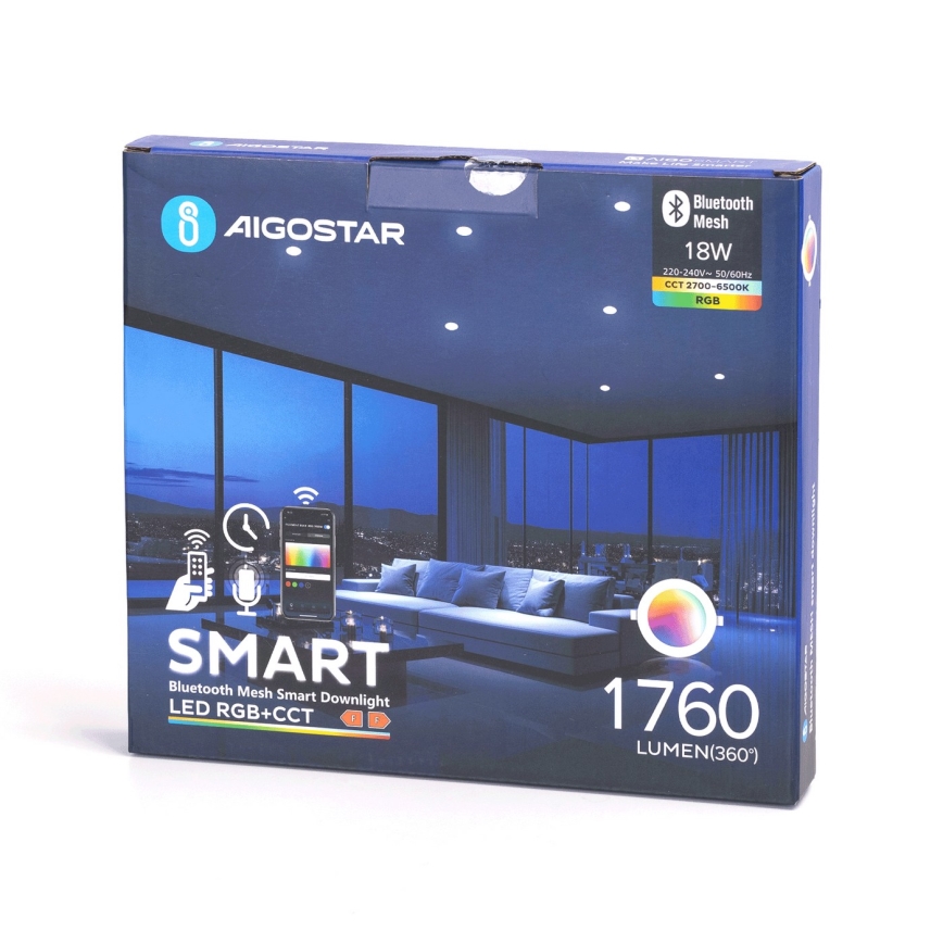 Aigostar - LED RGBW Hämardatav süvistatav valgusti vannituppa MESH Nutikas LED/18W/230V 2700-6500K IP44