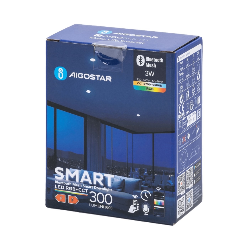 Aigostar - LED RGBW Hämardatav süvistatav valgusti vannituppa MESH Nutikas LED/3W/230V 2700-6500K IP44