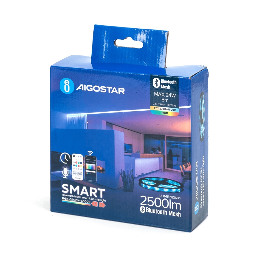 Aigostar - LED RGBW Hämardatav valgusriba 5m MESH Nutikas LED/24W/230V 2700-6500K + kaugjuhtimispult