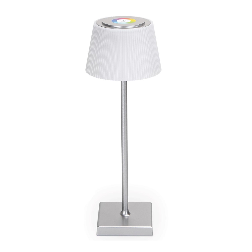 Aigostar - LED RGBW Väli hämardatav laetav laualamp LED/4W/5V 3600mAh valge/matt kroom IP54